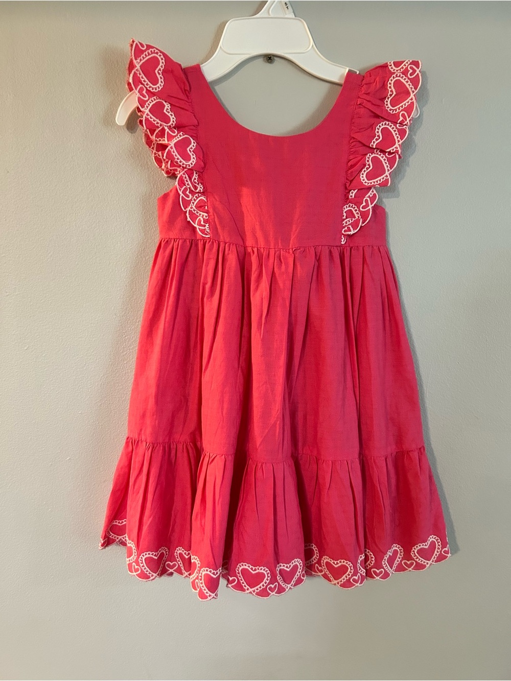 Christian Siriano Hot Pink Heart-Trim Tiered Dress